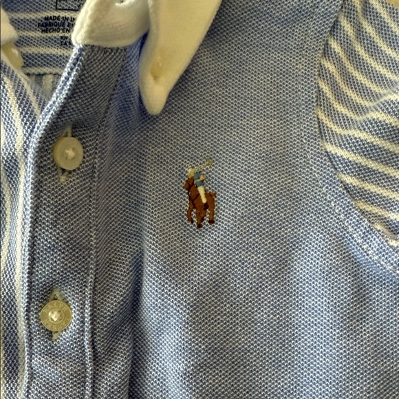 Ralph Lauren Kids Blue and White Striped Button-Down Shirt - Picture 3 of 3